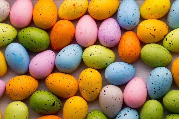 Beaux petits oeufs de Pâques multicolores