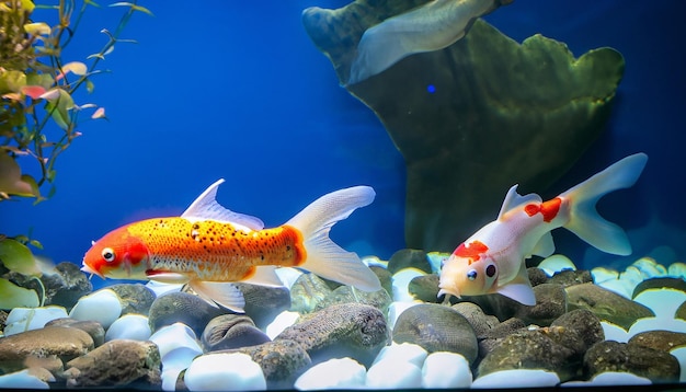 Beaux poissons colorés nageant dans l’eau Poissons d’aquarium