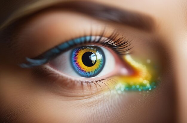 Beaux yeux bruns d'une femme beaux yeux avec un maquillage décontracté