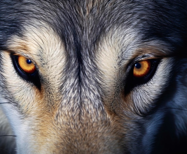 beaux yeux d'un loup sauvage IA générative