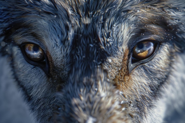 Photo les beaux yeux d'un loup sauvage