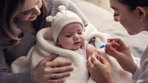 Photo le bébé de 2 mois reçoit le vaccin rota