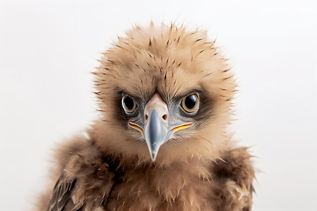 un bébé aigle avec un fond blanc