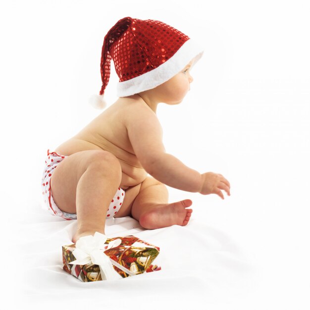 Bébé avec Bonnet de Noel