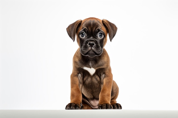 Un bébé chien avec un fond blanc