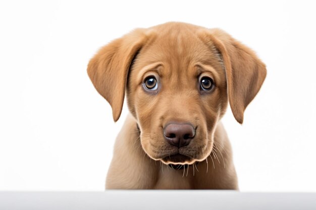 Un bébé chien avec un fond blanc