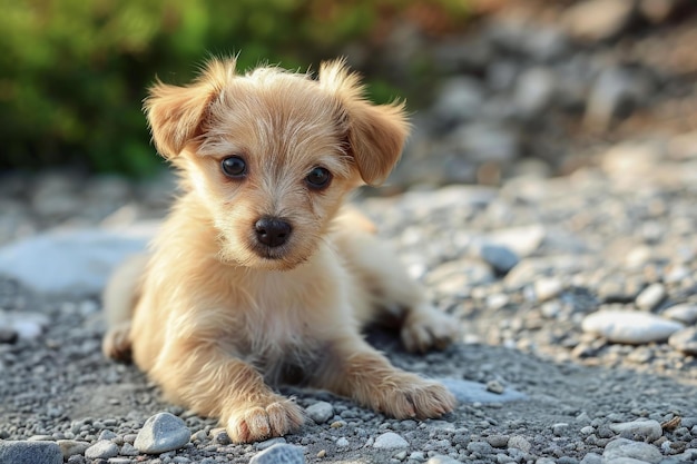 Le bébé chiot ludique est heureux Génère Ai