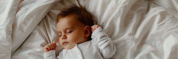 bébé couché couchant dans le lit