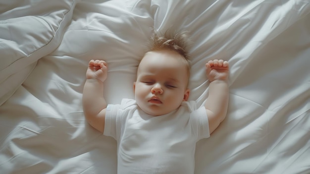 bébé couché couchant dans le lit