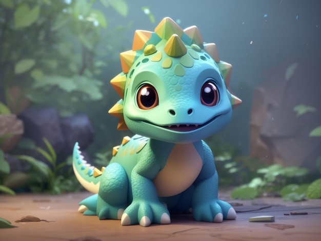 Un bébé dinosaure adorable et mignon.