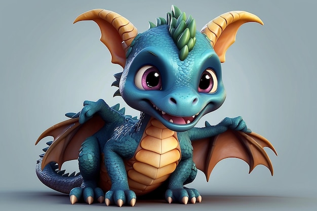 Un bébé dragon de dessin animé