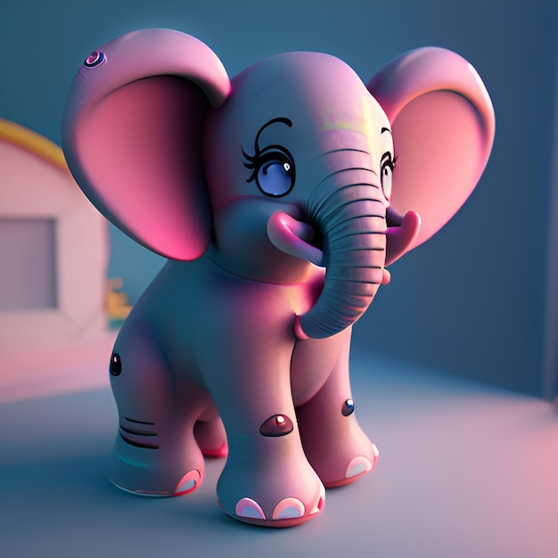 Bébé éléphant de dessin animé mignon et adorable