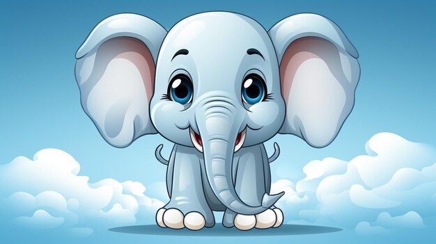 un bébé éléphant mignon de dessin animé