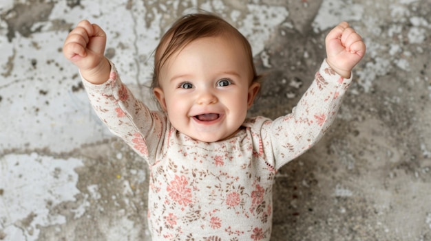 Photo le bébé avec l'exaltation du cœur s'élève l'esprit danse l'euphorie inonde chaque fibre