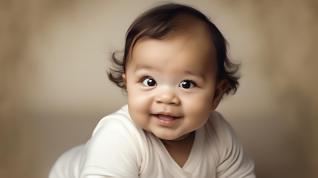 Un bébé avec de grands yeux mignons