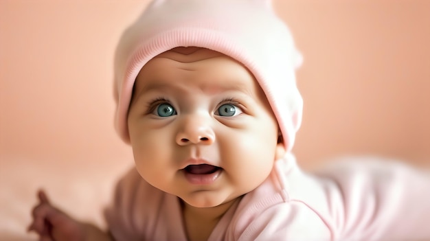 Un bébé avec de grands yeux mignons