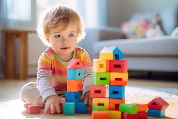 Bébé jouant avec un jouet