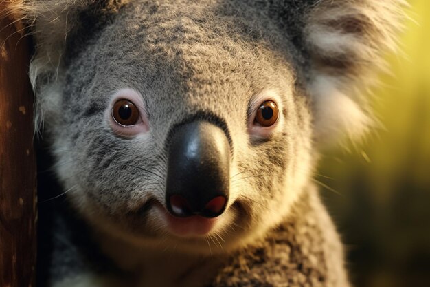 Un bébé koala sur le dos de sa mère.