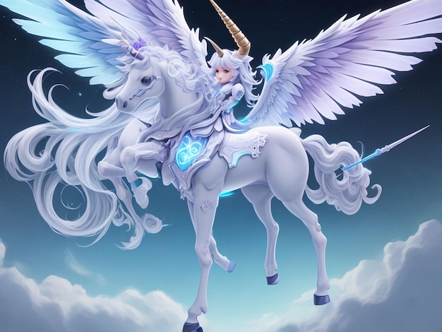 bébé licorne avec des ailes