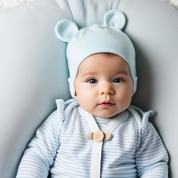 Bébé mignon avec un chapeau élégant Bebé mignon with a stylish hat