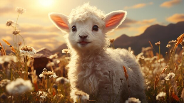 bébé mignon dans les montagnes