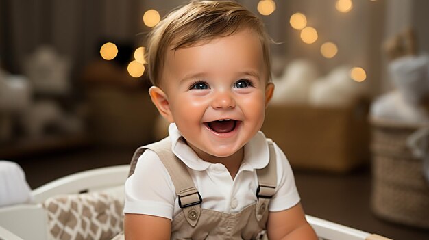 Un bébé mignon et souriant