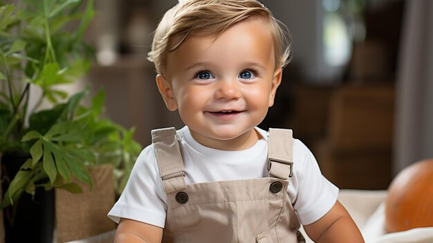 Un bébé mignon et souriant