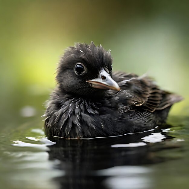 bébé oiseau noirâtre