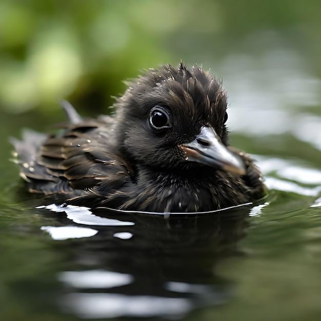 bébé oiseau noirâtre