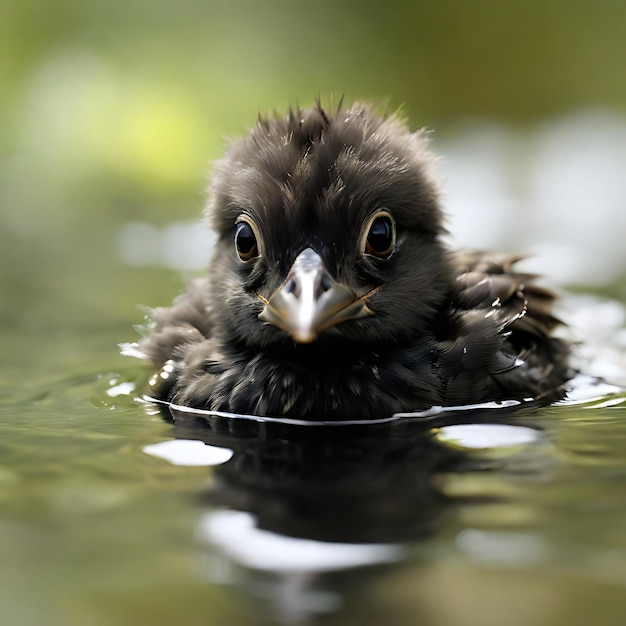 bébé oiseau noirâtre