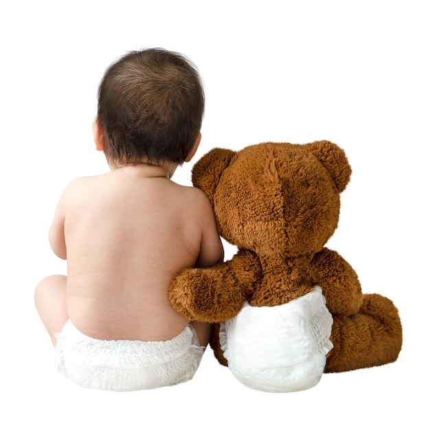 Le bébé ours en peluche est une image de garde d'enfants.