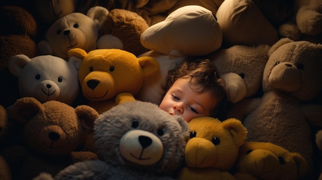 Un bébé paisible qui dort dans un berceau.