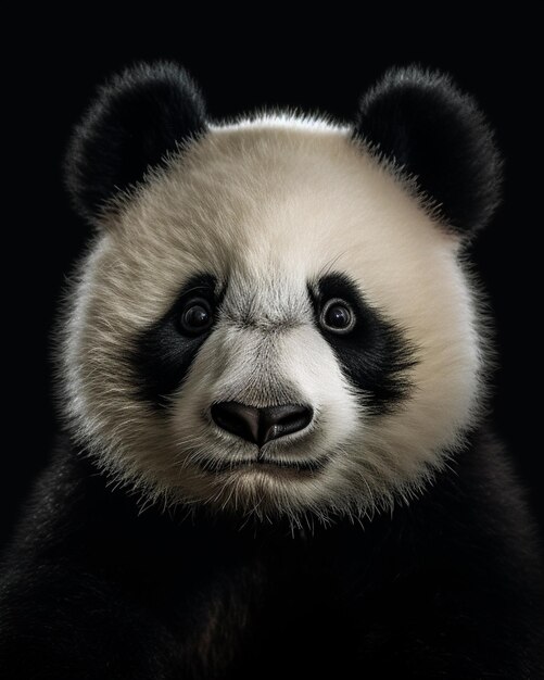 Photo un bébé panda avec un profil très mignon sur un fond blanc