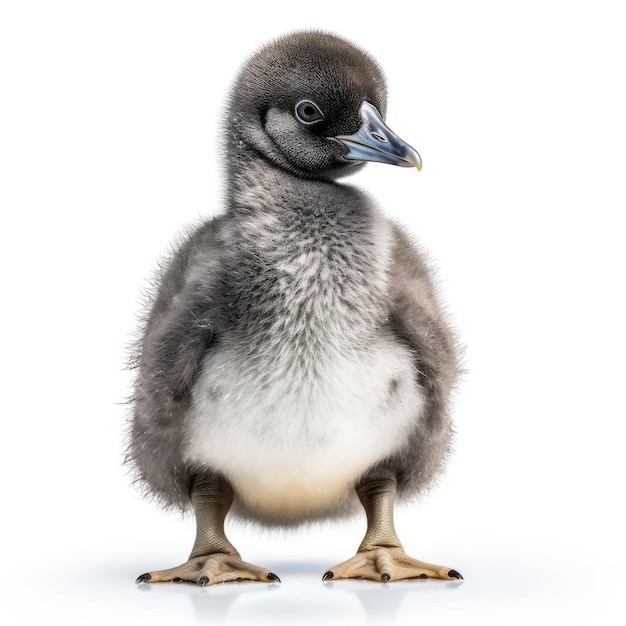 Bébé pingouin isolé sur blanc AI générative
