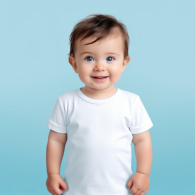 bébé porte un t-shirt blanc sans aucun motif