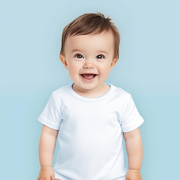 bébé porte un t-shirt blanc sans aucun motif