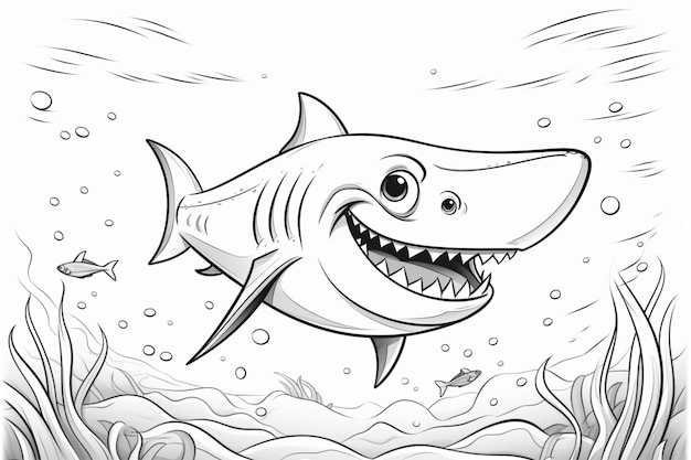 Le bébé requin à colorier Page pour enfants 2jpg