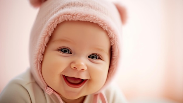 Un bébé souriant et mignon