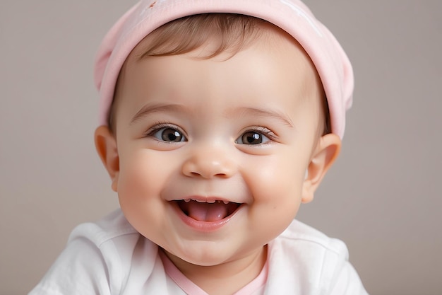 Le bébé souriant et mignon