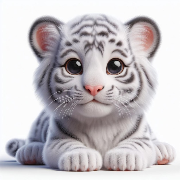 bébé tigre blanc mignon image numérique