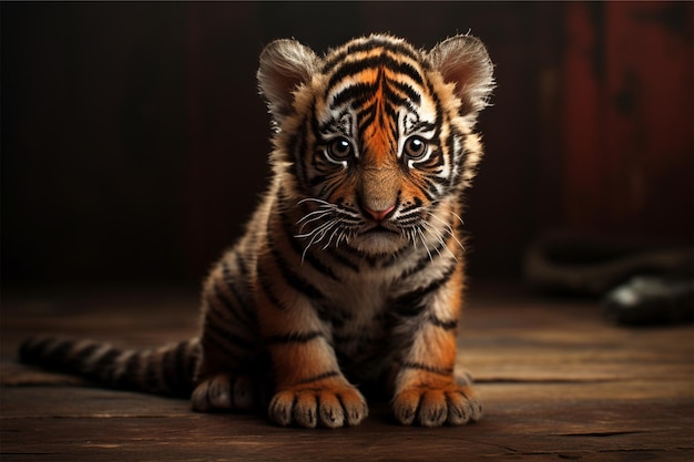 Le bébé tigre est mignon.