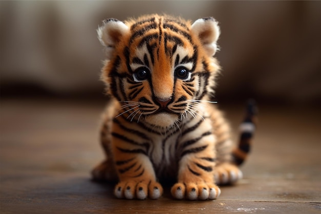 Le bébé tigre est mignon.