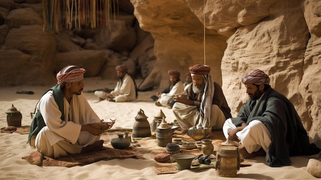 Photo des bédouins en vacances dans le désert