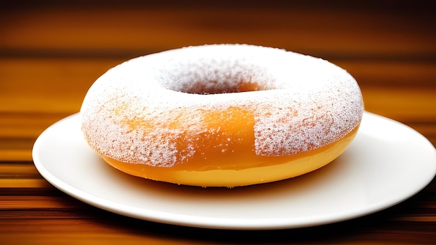 Beignet sur une assiette