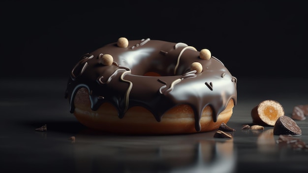 Un beignet au chocolat