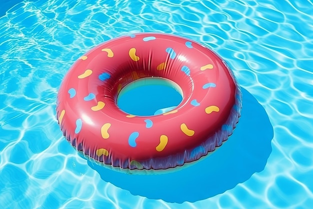 Un beignet dans une piscine qui a un trou