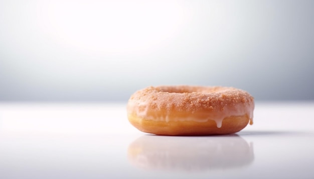 Beignet fraîchement cuit avec un glaçage au chocolat généré par l'IA