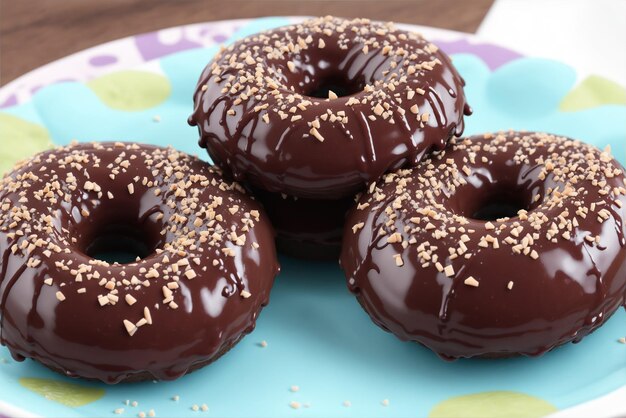 Photo des beignets au chocolat délicieux.