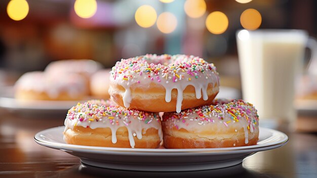 Photo beignets avec une délicieuse crème