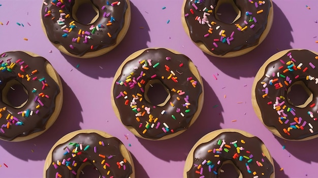 Des beignets frais et savoureux avec du glaçage au chocolat.